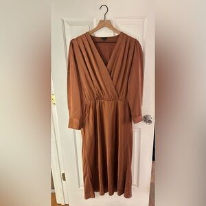 Ann Taylor Rich Brown Long Sleeve Dress